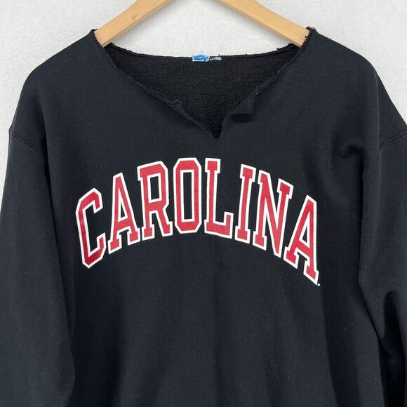 CAROLINA Sweatshirt ADULT L CHAMPION UNIVERSITY COLLEGE NC Fleece Cutout Black - Picture 3 of 15
